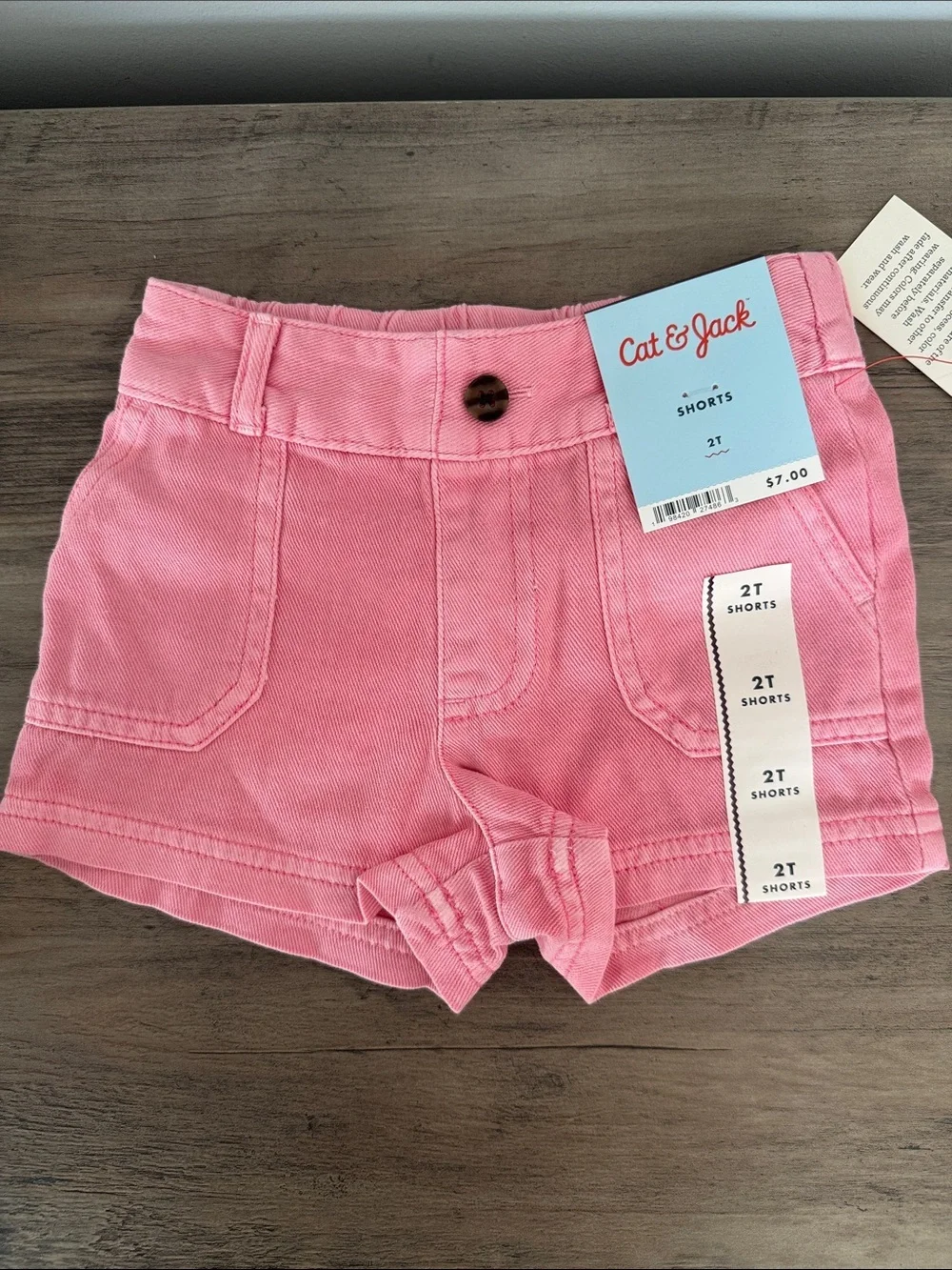 Cat & Jack Pink and Red Stars Toddler Girls' Shorts Set Size 2T New NWT